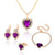 Luxury Rhinestone Heart Jewelry Sets for Weddings and Parties