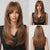 Perfectly Styled Highlighted Long Straight Wigs with Curtain Bangs