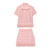 Fringed Knit Short-sleeve Top and Skirt Matching Set