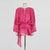 Glamorous Women's Puff-Sleeve Ruffle Hem Dress with Tie Neckline