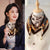 Trendy Geometric Print Triangular Scarf with Magnetic Buckle Closure