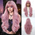 Long & Lush Curly Green Hair Wig with Bangs for Women