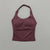 Solid Color Padded Activewear Halter Top for Women