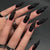 Y2K Edgy Punk Gothic Design Black Press-on Fake Nails