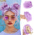 Bright Multicolor Claw Clip-In Mini Doughnut Bun with Drawstring