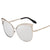 Stylish Retro Cat-Eye Design Metal Frame Mirror Sunglasses for Women