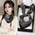 Trendy Geometric Print Triangular Scarf with Magnetic Buckle Closure