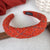 Red Series Textured Plaid Christmas Headband Collection