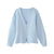Women's Long Sleeve V-Neck Covered Button Cardigan and Mini Skirt Set
