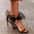 Sheer Ribbon Ankle Strap High Heel Shoes