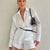 Pure Color Long Sleeve and Pocket Shorts 2-Piece Outfit