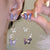 Purple Butterfly Motif Long Tassel Earrings for Women