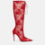 Women's Sheer Floral Lace Pointed-Toe Stiletto Ankle Boots