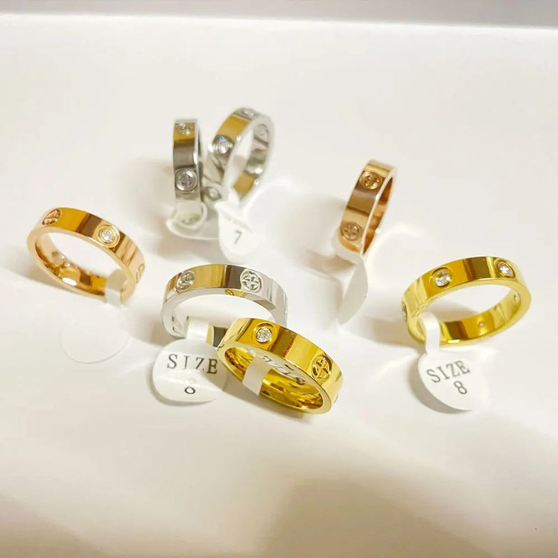 Women's Stainless Steel Luxury Cubic Zirconia Rings – Boots N Bags Heaven