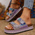 Women's Summer Slippers with Double Buckle and Rhinestone Decoration