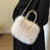 Plush Faux Fur Top Handle Crossbody Shoulder Bags for Women