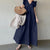 Fun Ruffled Short Sleeves Denim Summer Dresses