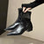 Statement-Making Silver Metallic Block-Heel Ankle Boots for Women