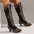 Chic and Stylish Lace-up High Heel Cowboy Boots for Women