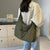 Spacious Solid Color Women's Soft Cloth Shoulder Bags