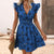 Flower Printed V-neck Mini A-Line Summer-perfect Dress
