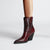 Crocodile-Inspired Finish Western-Style Pointed Toe Ankle Boots