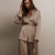 Two-Piece Women's Long Sleeve Robe Loungewear Pajama Set