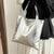 Spacious Glossy Metallic Finish Top-handle Tote Bag
