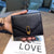 Classic Soft Genuine Cowhide Short Wallet with Gold-Tone Fastener
