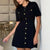 Women's Knitted Bodycon Mini Dress with Button Details