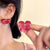 Lovely Five Petals Enamel Flower Stud Earrings for Women