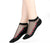 Women's Black Lace Ankle Socks with Sheer Floral Pattern