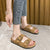 Women's Comfy Slip-on Sandals with Double Buckle Strap