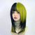 Women’s Two-Tone Straight Hair Wig with Medium-Length Layers and Bangs