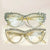 2Pcs Oversized Sparkling Rhinestone Cat Eye Reading Glasses