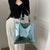 Spacious Glossy Metallic Finish Top-handle Tote Bag