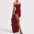 Form-Fitting Women's Strapless Evening Dress with High Slit