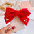 Jolly Red Velvet Christmas Hair Bow Clips