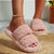 Fuzzy Warm Plush Open Toe Indoor Slippers for Women