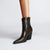 Crocodile-Inspired Finish Western-Style Pointed Toe Ankle Boots