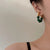 Vintage Green Beads Hoop Earrings for Women