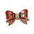 Lovely Christmas Bow Brooch Pin with Sparkling Crystal Accents