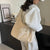Spacious Solid Color Women's Soft Cloth Shoulder Bags