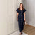Women's Fitted Button-down Front Style Denim Midi Dress