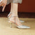 Rhinestone Embellished Pointed Toe Heels with Adjustable Ankle Strap