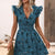 Flower Printed V-neck Mini A-Line Summer-perfect Dress