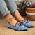 Women's Breathable Point Toe Flats with Floral Pattern and Knot Design