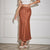 Women’s Elegant Lace-Up Satin Long Skirt in Solid Colors