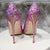 Holographic Crocodile Textured Pointed Toe Stiletto Heels