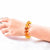 Natural Citrine Round Beads Elastic Bracelet for Women